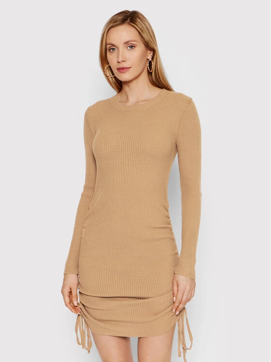 DeeZee Γυναίκες Πλεκτά Φορέματα Φόρεμα υφασμάτινο Isabella 14883 Μπεζ Slim Fit Μπεζ