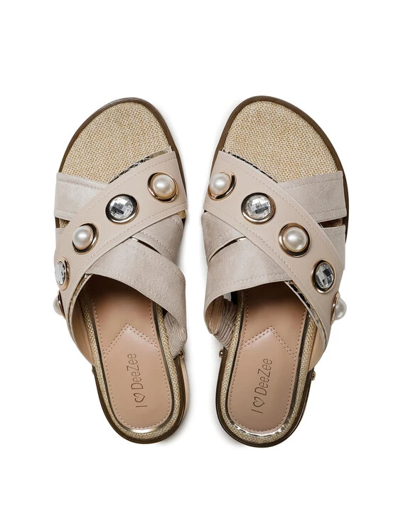 DeeZee Γυναίκες Παντόφλες WS210403-01 Μπεζ Μπεζ - Image 6