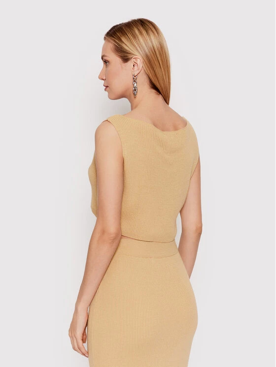 DeeZee Γυναίκες Tops Σετ τοπ και φούστα Onyx Lavish KMPD0004 Μπεζ Slim Fit Μπεζ - Image 3