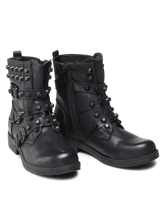 DeeZee Γυναίκες Biker Μποτάκια Μποτάκια WS2257-01 Μαύρο Μαύρο - Image 5