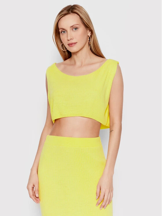 DeeZee Γυναίκες Tops Σετ τοπ και φούστα Onyx Lavish KMPD0004 Κίτρινο Slim Fit Κίτρινο - Image 2