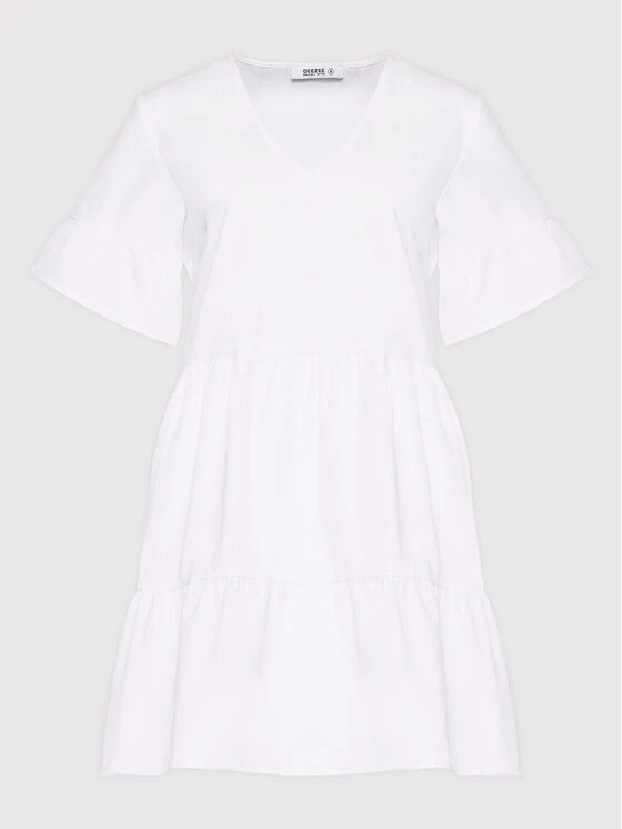 DeeZee Γυναίκες Καλοκαιρινά Φορέματα Φόρεμα καλοκαιρινό Alexis HSM019 Λευκό Regular Fit Λευκό - Image 5