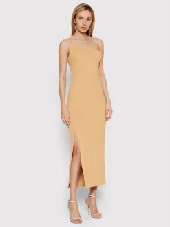 DeeZee Γυναίκες Κοκτέιλ Φορέματα Φόρεμα κοκτέιλ Ketty RN-010 Μπεζ Slim Fit Μπεζ