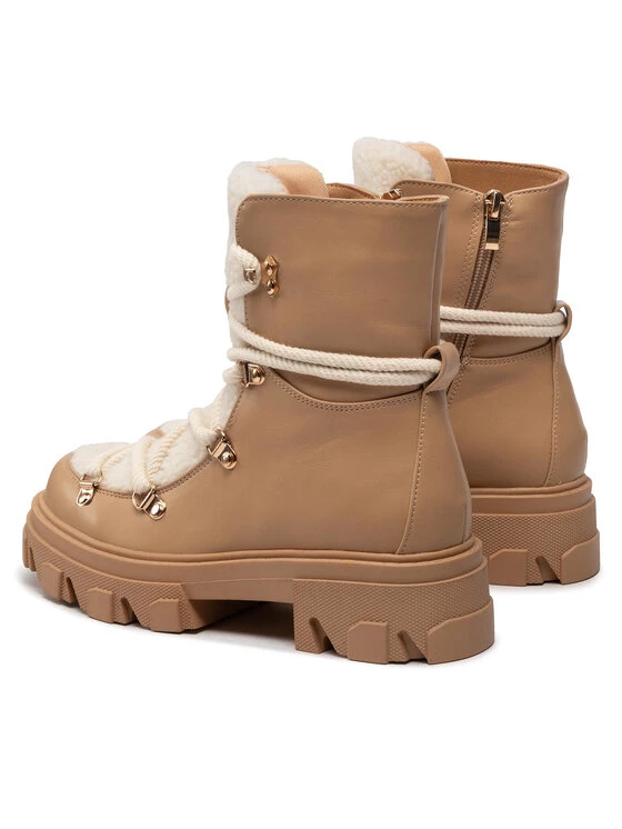 DeeZee Γυναίκες Biker Μποτάκια Μποτάκια ZALL13107-24 Μπεζ Μπεζ - Image 3