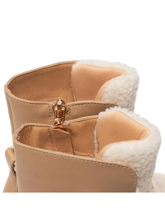 DeeZee Γυναίκες Biker Μποτάκια Μποτάκια ZALL13107-24 Μπεζ Μπεζ - Image 5