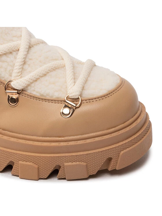 DeeZee Γυναίκες Biker Μποτάκια Μποτάκια ZALL13107-24 Μπεζ Μπεζ - Image 6