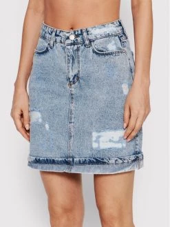 DeeZee Γυναίκες Mini Φούστα τζιν Bologna Snow Wash 06M-01 Μπλε Regular Fit Μπλε