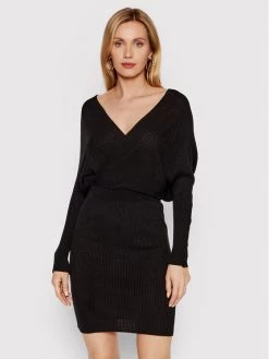 DeeZee Γυναίκες Πλεκτά Φορέματα Φόρεμα υφασμάτινο Make A Mowie PKH015 Μαύρο Slim Fit Μαύρο