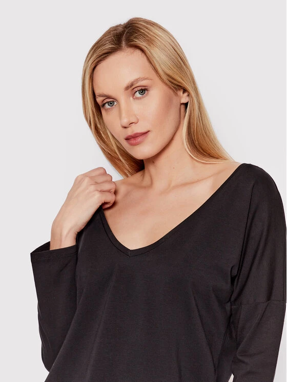 DeeZee Γυναίκες Μπλουζάκια Μπλουζάκι Simple Way DK-004 Μαύρο Relaxed Fit Μαύρο - Image 4