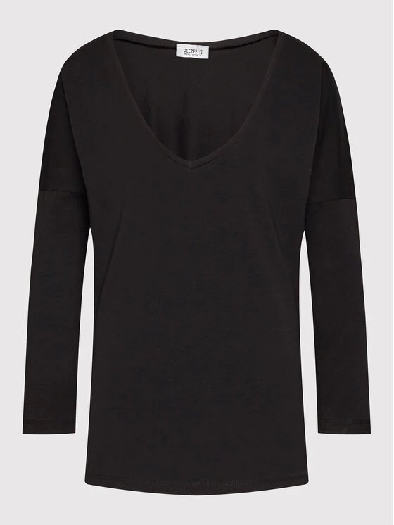 DeeZee Γυναίκες Μπλουζάκια Μπλουζάκι Simple Way DK-004 Μαύρο Relaxed Fit Μαύρο - Image 5