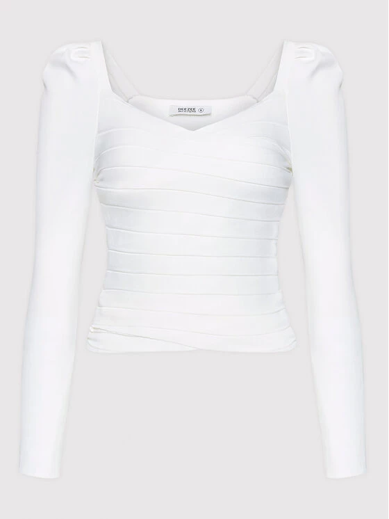 DeeZee Γυναίκες Μπλουζάκια Μπλουζάκι Prague 14619 Λευκό Slim Fit Λευκό - Image 5