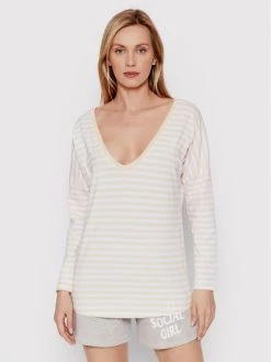 DeeZee Γυναίκες Μπλουζάκια Μπλουζάκι Submarine Stripes DK-003 Μπεζ Regular Fit Μπεζ