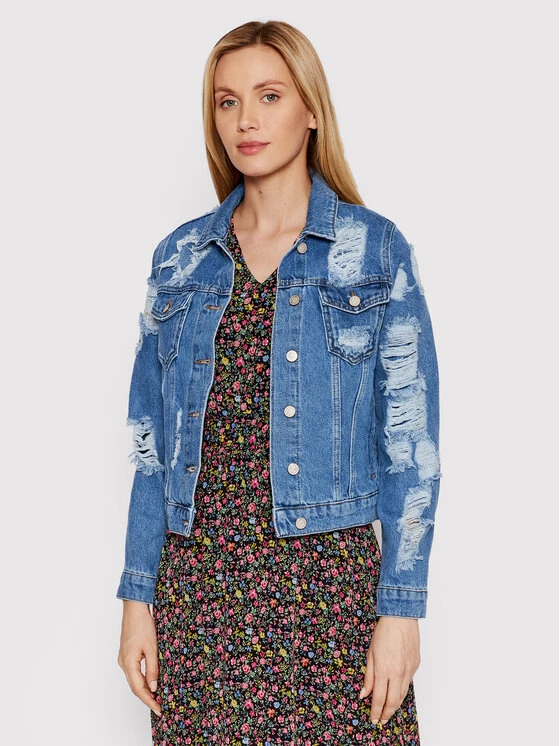 DeeZee Γυναίκες Τζιν Μπουφάν Τζιν μπουφάν Palremo 26M-04 Μπλε Regular Fit Μπλε