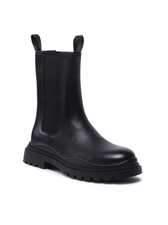 DeeZee Γυναίκες Biker Μποτάκια Μποτάκια με λάστιχο H90152-1K Μαύρο Μαύρο