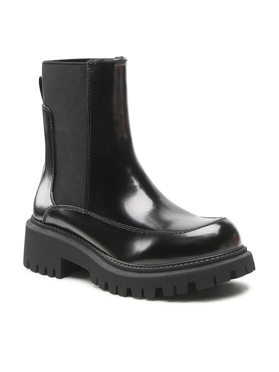 DeeZee Γυναίκες Biker Μποτάκια Μποτάκια με λάστιχο H291202-01 Μαύρο Μαύρο