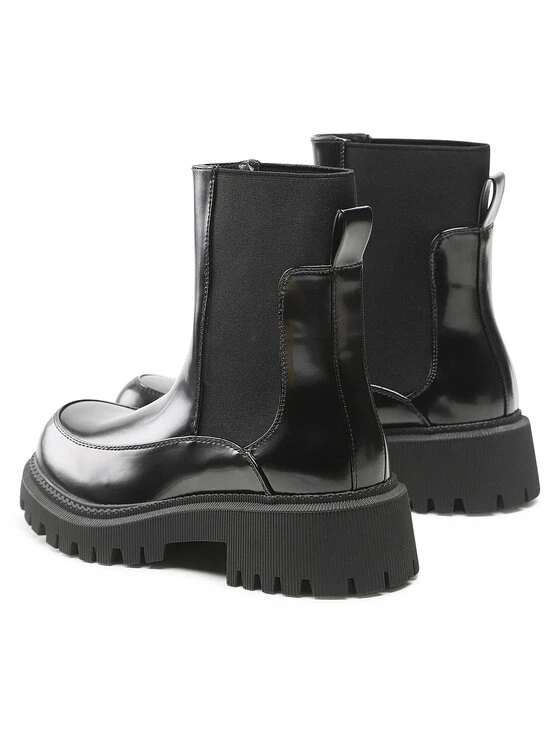 DeeZee Γυναίκες Biker Μποτάκια Μποτάκια με λάστιχο H291202-01 Μαύρο Μαύρο - Image 3