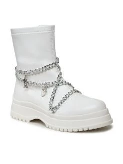 DeeZee Γυναίκες Biker Μποτάκια Μποτάκια WS5271-01 Λευκό Λευκό