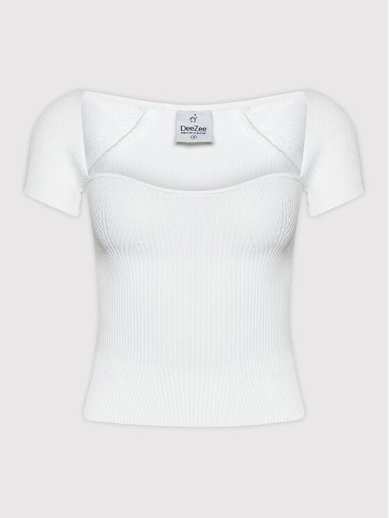 DeeZee Γυναίκες Μπλουζάκια Μπλουζάκι Julietta BLK003 Λευκό Slim Fit Λευκό - Image 5