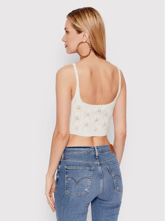 DeeZee Γυναίκες Ζακέτες Σετ τοπ και ζακέτα Damina AL014 Λευκό Cropped Fit Λευκό - Image 5