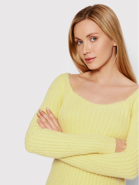 DeeZee Γυναίκες Πουλόβερ Delaware AL002 Κίτρινο Regular Fit Κίτρινο - Image 4