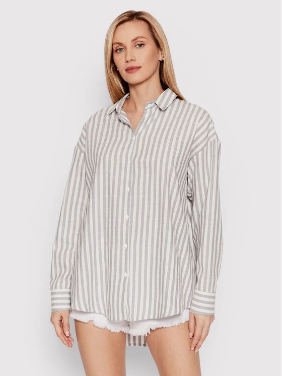 DeeZee Γυναίκες Casual Πουκάμισα Πουκάμισο Story EMT004 Μπλε Oversize Μπλε