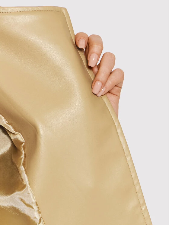 DeeZee Γυναίκες Δερμάτινα Μπουφάν Μπουφάν από απομίμηση δέρματος Ivy PKH054 Μπεζ Regular Fit Μπεζ - Image 5