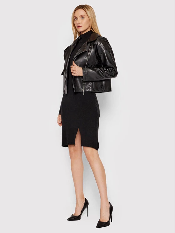 DeeZee Γυναίκες Δερμάτινα Μπουφάν Μπουφάν από απομίμηση δέρματος Ivy PKH054 Μαύρο Regular Fit Μαύρο - Image 2