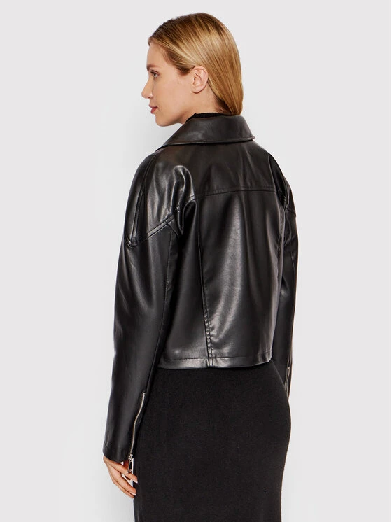 DeeZee Γυναίκες Δερμάτινα Μπουφάν Μπουφάν από απομίμηση δέρματος Ivy PKH054 Μαύρο Regular Fit Μαύρο - Image 3