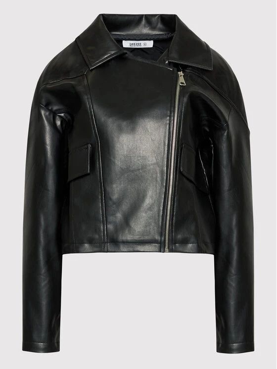 DeeZee Γυναίκες Δερμάτινα Μπουφάν Μπουφάν από απομίμηση δέρματος Ivy PKH054 Μαύρο Regular Fit Μαύρο - Image 6