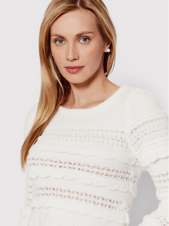 DeeZee Γυναίκες Πουλόβερ Wirginia AL006 Λευκό Regular Fit Λευκό - Image 4