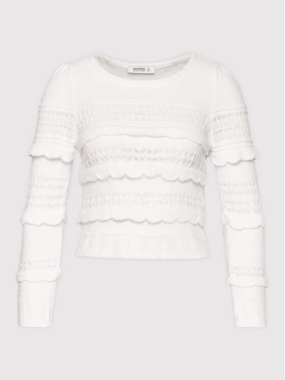 DeeZee Γυναίκες Πουλόβερ Wirginia AL006 Λευκό Regular Fit Λευκό - Image 5