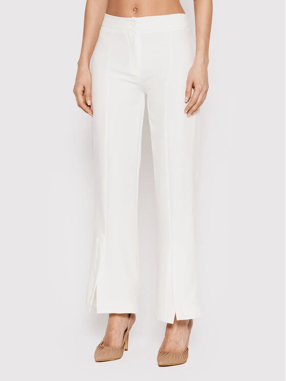 DeeZee Γυναίκες Υφασμάτινα Παντελόνια Παντελόνι υφασμάτινο Colleen SPDT0001 Λευκό Regular Fit Λευκό